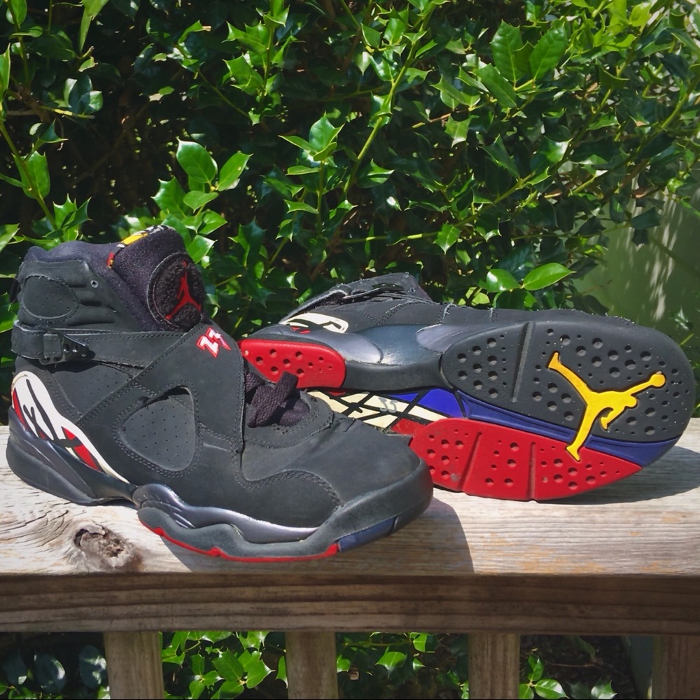 Air Jordan 8 Playoffs Black Varsity Red